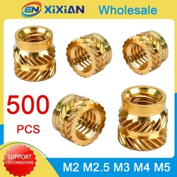 Wholesale 500Pcs M2 M2.5 M3 M4 M5 M6 Brass Threaded Insert Nut for 3D Printer Nutsert Knurled Hot Melt Heat Embedded Insertnut
