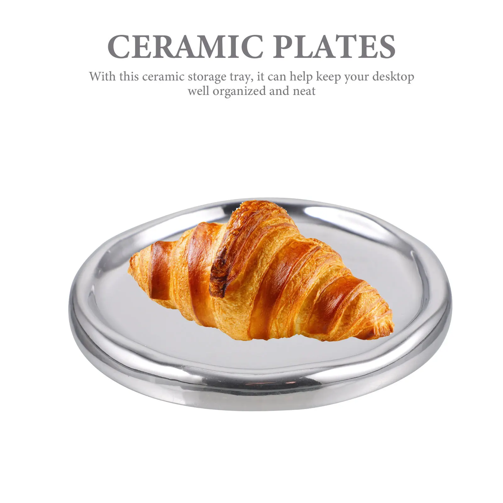 

Durable Ceramic Jewelry Tray Fine Texture Organized Desktop Storage Plate Ring Dish Holder Ceramic Jewelry Dish