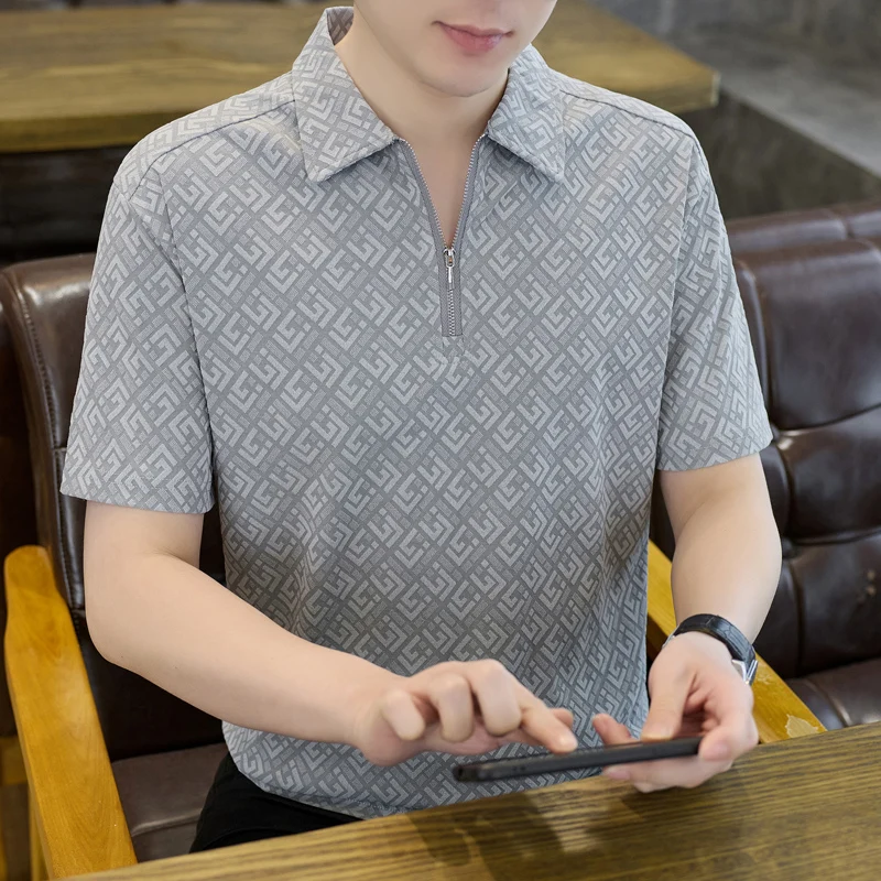 2026 Summer New Style Men's Polo Shirt Collared Fashion Casual Short-Sleeved T-Shirt Youth Half-Sleeve T-Shirt
