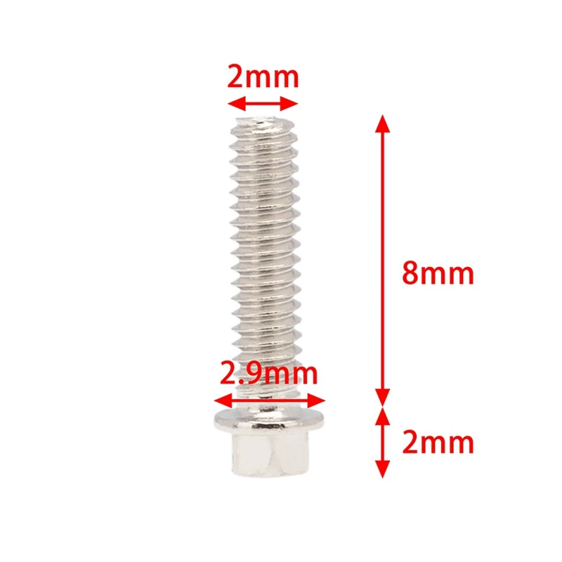 100Pcs 1.9 2.2 Wheel Rim Imperial M2 Screw Decoration for 1/10 RC Crawler Axial SCX10 90046 AXI03007 Traxxas TRX4,B