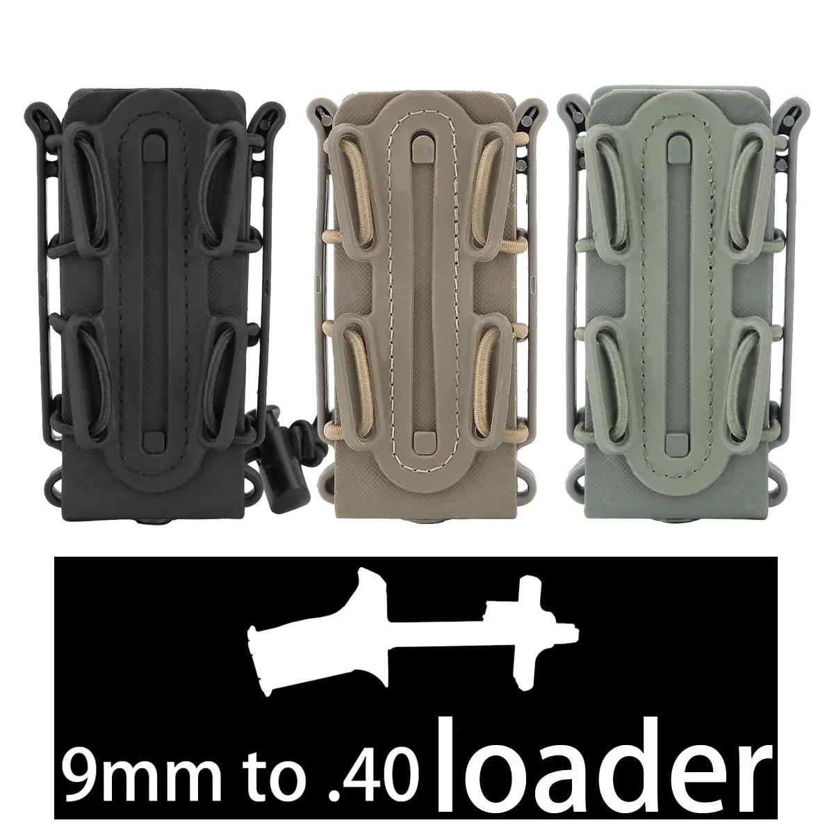 

Tactical Outdoor Sports 9x19mm Pouch Magazine Bag Accessory 9mm Loader For 9mm to .40 Calibers Speed Bore Sight Hunting