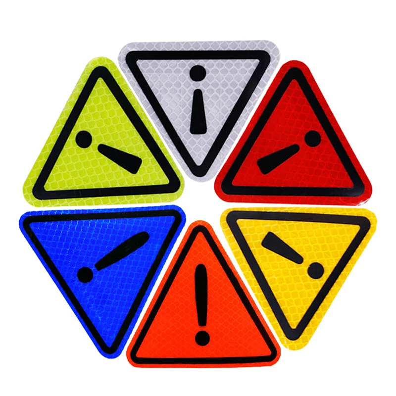 Triangle Exclamation Mark Reflective Warning Sign Car Sticker Night Driving Safe