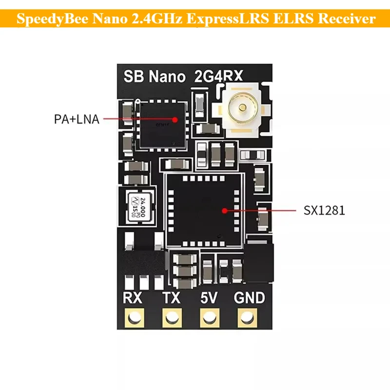 

Mini SpeedyBee Nano 2.4GHz ExpressLRS ELRS Receiver Ultra Lightweight for FPV Freestyle Long Range Drone DIY Upgrade Expand