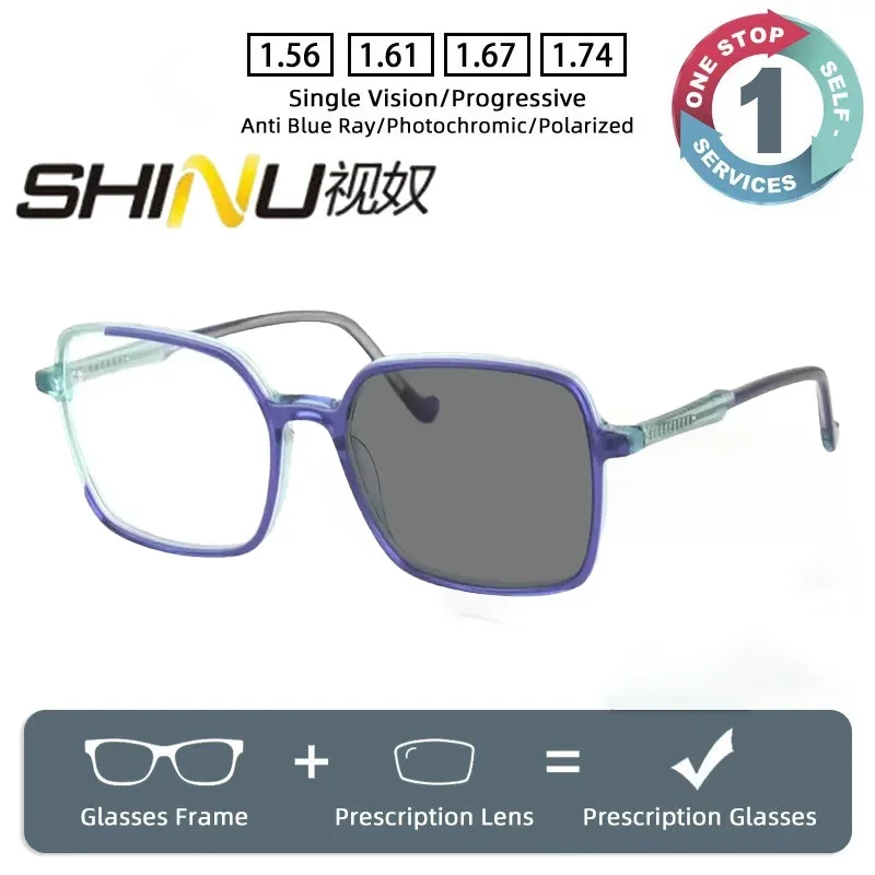 shinu-累進多焦点眼鏡処方老眼偏光サングラス-y2k-男性近視メガネフォトクロミックカスタム