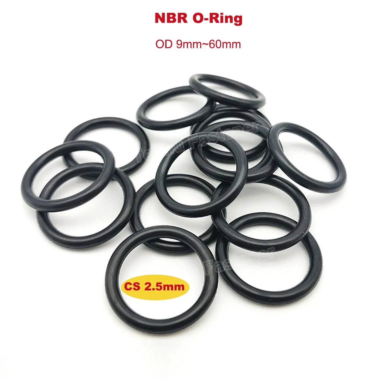 

NBR CS 2.5mm Black Rubber O Ring Gasket Automobile Nitrile Rubber Round O Type Corrosion Oil Resistant Seal Washer OD 9mm~60mm