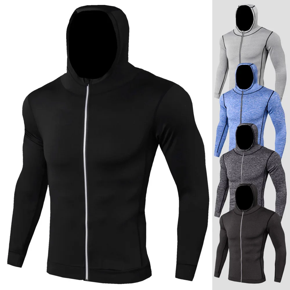2026 Long Sleeve Zipper Casual Hoodie Quick Drying Sports Casual Jacket Men's Autumn and Winter Sports Jacket