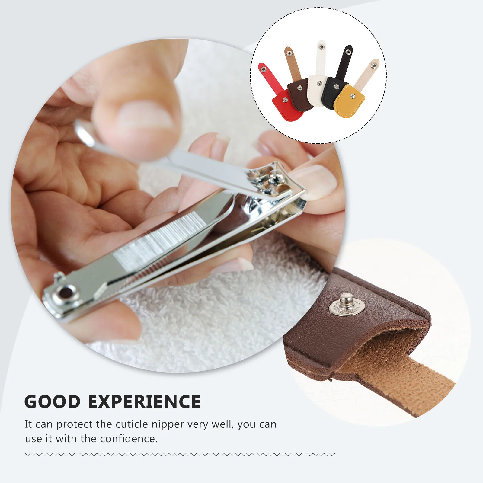 

5pcs Cuticle Nipper Cover Pu Protective Case For Nail Clippers Manicure Scissor Covers Salon Supply Nipper Container