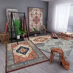 Ethnic Retro Living Room Carpet High Quality Bedroom Decor Rugs Lounge Rug Home Decoration Floor Mat Hotel Large Area Carpets