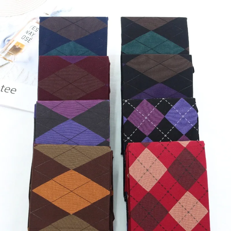 1/7 pairs Retro contrasting dark patterned bottom socks spring autumn stockings leggings thin breathable comfort women's socks