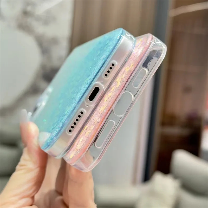 الفاخرة بريق الترتر بالتنقيط الغراء شفافة جراب هاتف آيفون 12 13 14 15 16 برو ماكس زائد 11 للصدمات قذيفة