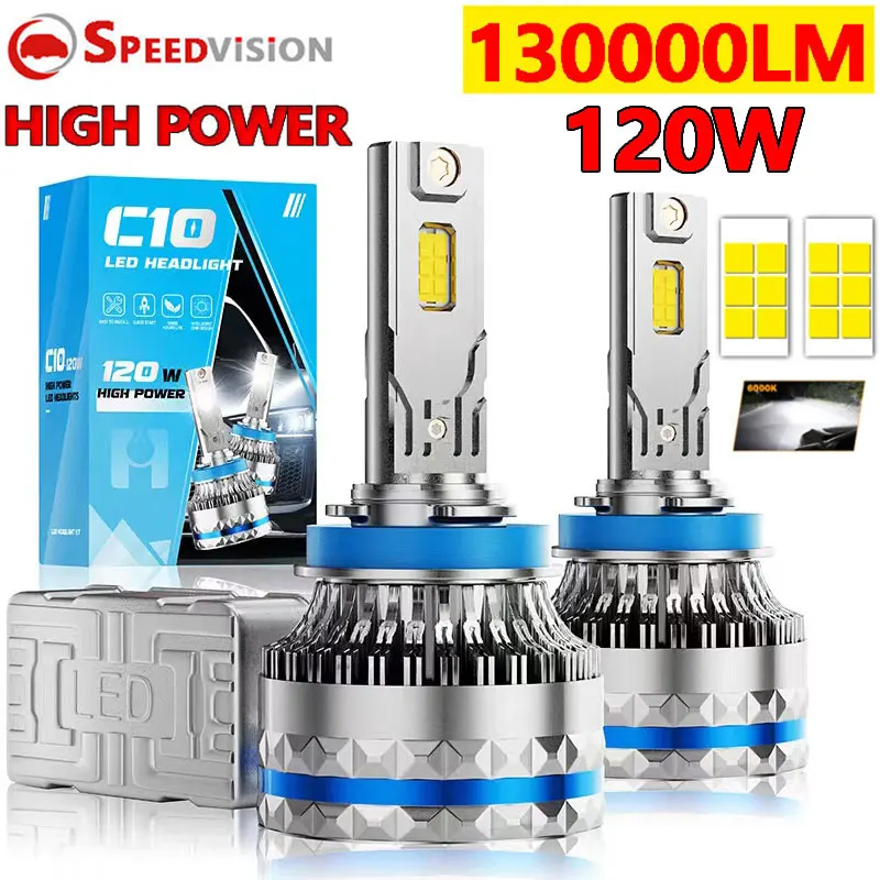 

H4 H7 LED Headlights K5C 130000LM Canbus 6000K H11 H8 HB3 9005 9006 HB4 9012 HIR2 H9 H16 CSP 120W Turbo Lamp Car Lights Fog Lens