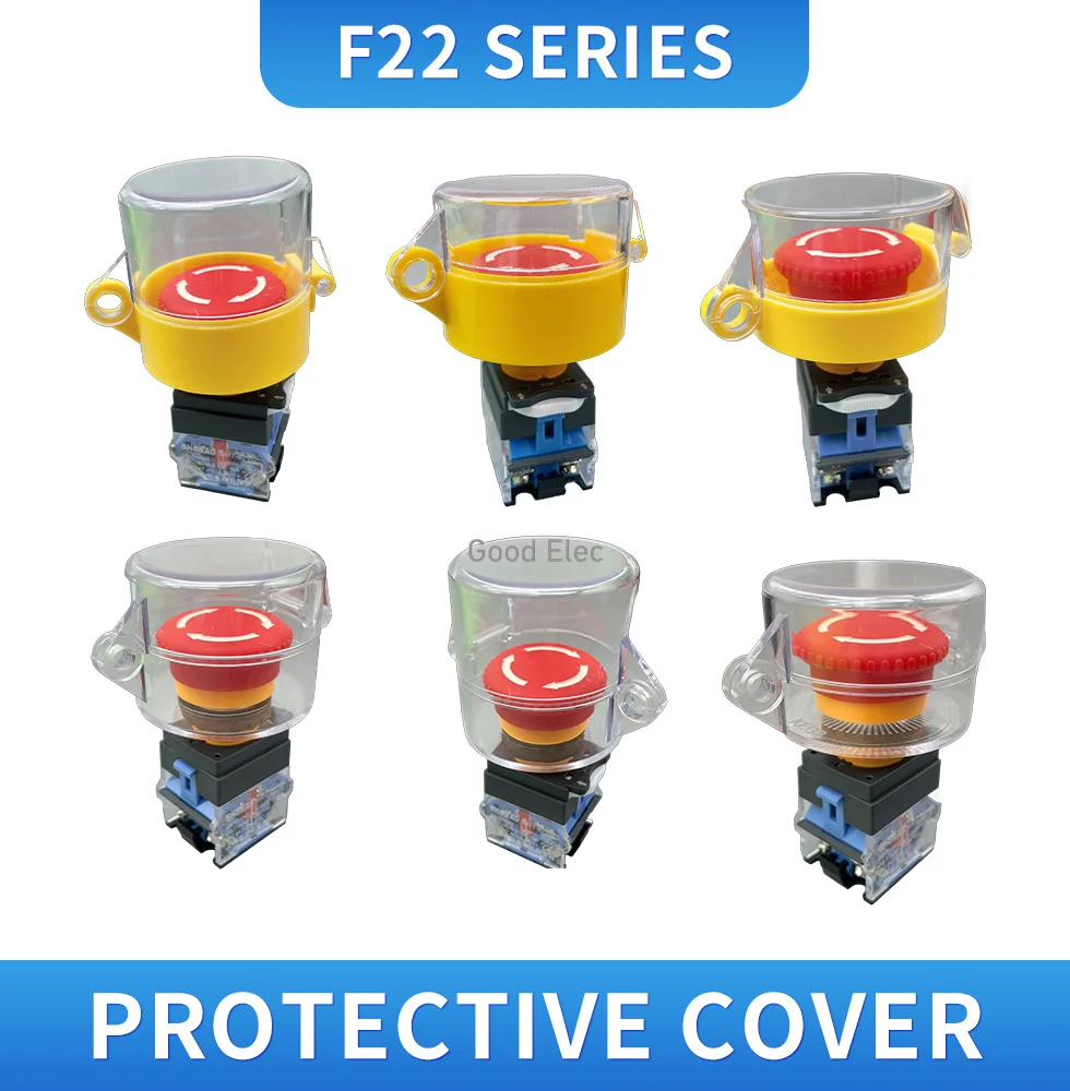 22mm Emergency Stop Button Protective Cover Waterproof And Dustproof Prevent Wrong Operation With Lockhole Design