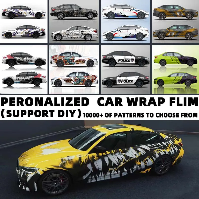 

1.52*18M DIY Custom-made Car Color Painting Film, Gradient Cartoon Anime Personality Painting Lacquer Car Body Film Car Protecti