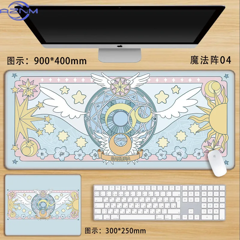 Cardcaptor Sakura Magic Array Mouse Pad Extra Large Pink Cute Computer Game Keyboard Pads Office Desktop Mat