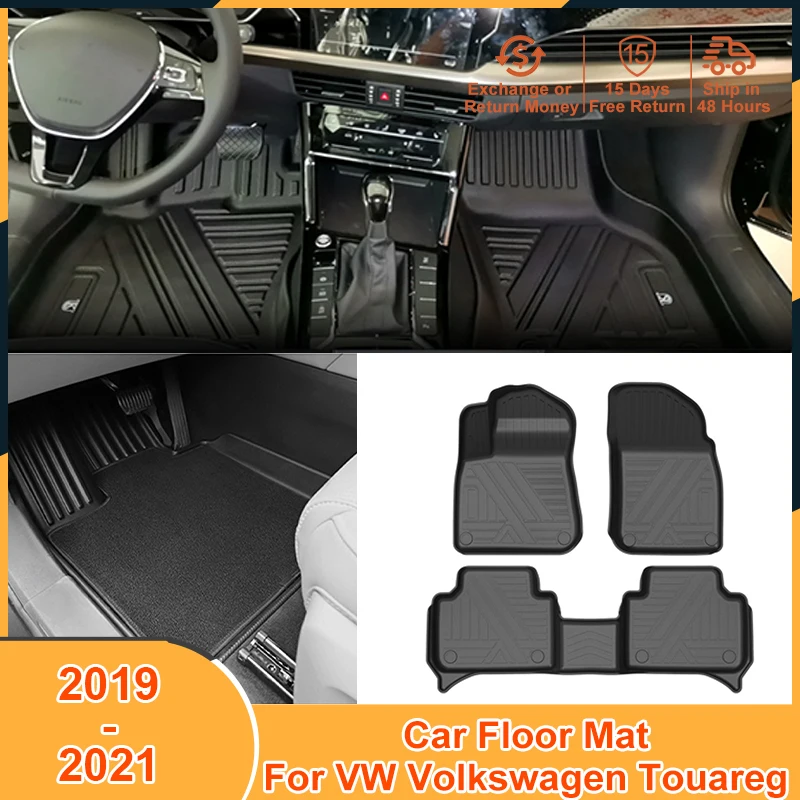 2019-2021 Foot Pad for VW Volkswagen Touareg 2019 2020 2021 Accessories Snowy Blanket Scratch Waterproof Floor Mats TPE Cover