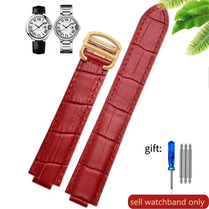 حزام ساعة من الجلد الطبيعي لحزام البالون الأزرق كارتييه Wsbb0025 Cross W6920085 إكسسوارات جلد البقر للرجال والنساء #2