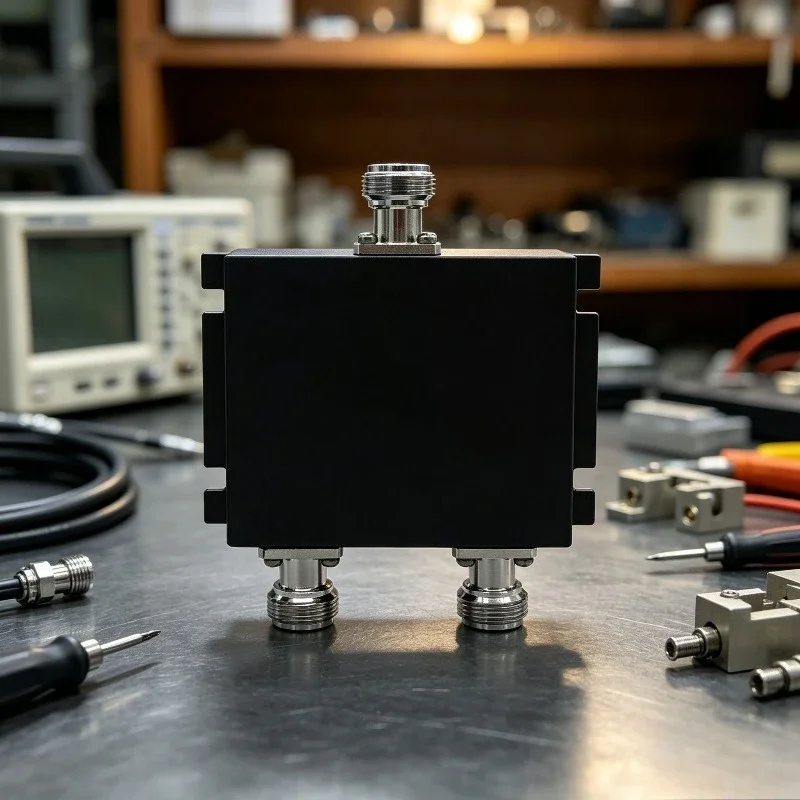 2-Way Microstrip RF Power Divider N Female 698-2700/600-4000/350-520/400-470MHz High Isolation Low Loss Coaxial