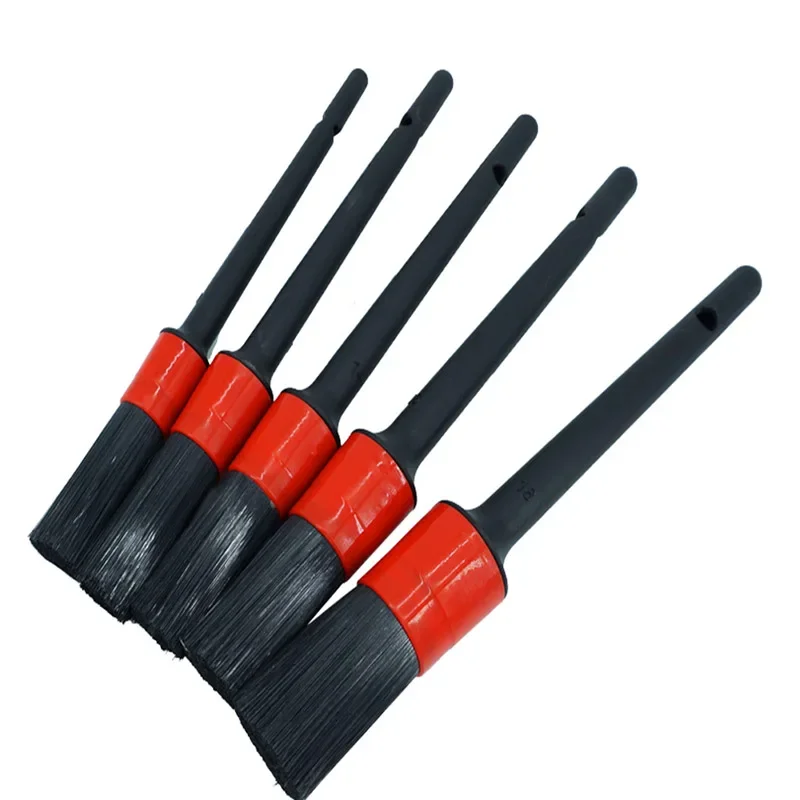 Ensemble de brosses de détail de voiture, poils longs et doux, brosse de roue de sortie d\'air, tableau Prada, livres, 5 pièces