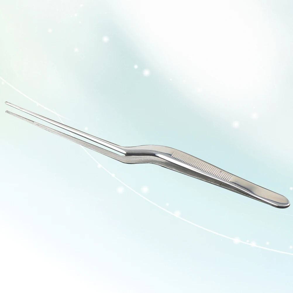 

1pc Stainless Steel Medical Dental Precision Long Straight Forceps Toothed Tweezer Silver For Surgical Instrument Hand Tool