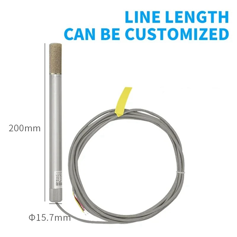 Sensor de temperatura e umidade de metal completo rs485 pipeline resistente a altas temperaturas chip industrial de alta precisão