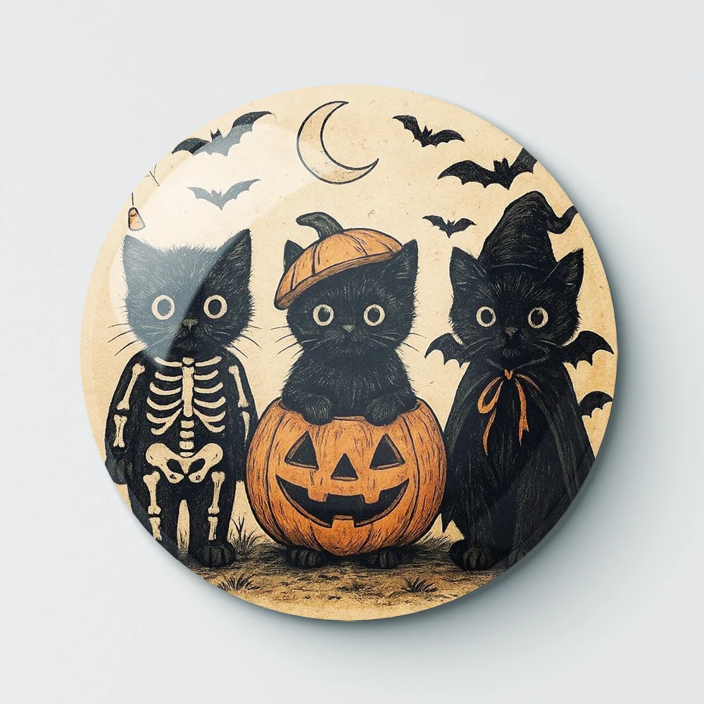 4pcs Halloween Art Ghost Pumpkin Pin Buttons Brooches Pin Jewelry Accessory Customize Brooch Pin Buttons H001-004