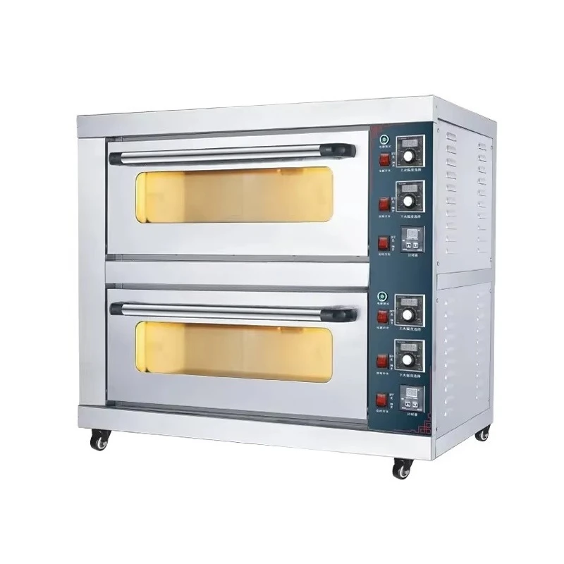 2 Deck Gas & Electric Rotary Oven, 4 Tray Commercial Bakery Machine for Bread and Pastry Baking Processing