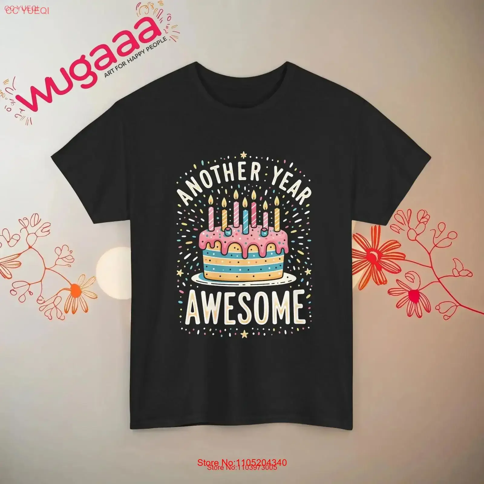 تي شيرت رائع لعام آخر للاحتفال بعيد الميلاد، كعكة ملونة ممتعة للحفلات، عتيقة مغسولة وممتدة، مريحة وناعمة #1