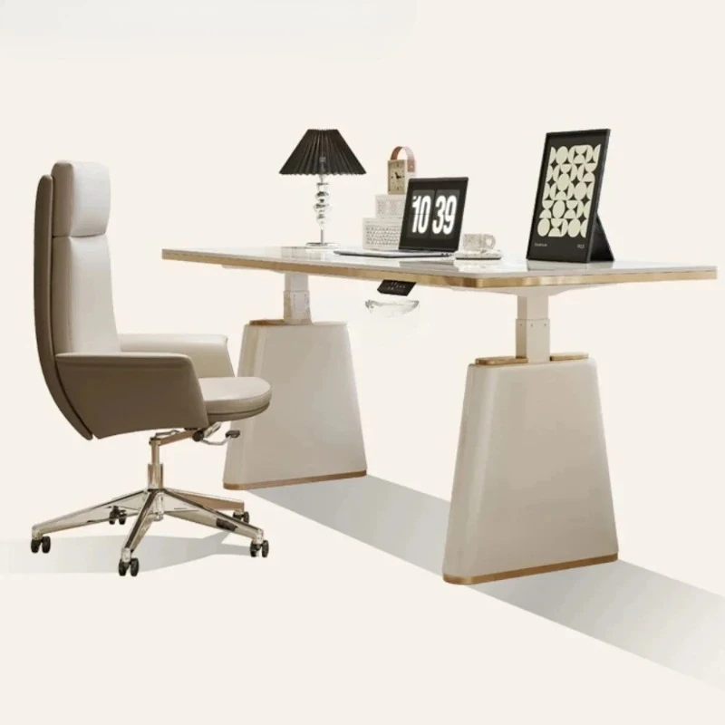 

B Light Luxury Stone Plate Desk Simple Modern Household Electric Intelligent Lifting Standing Desk