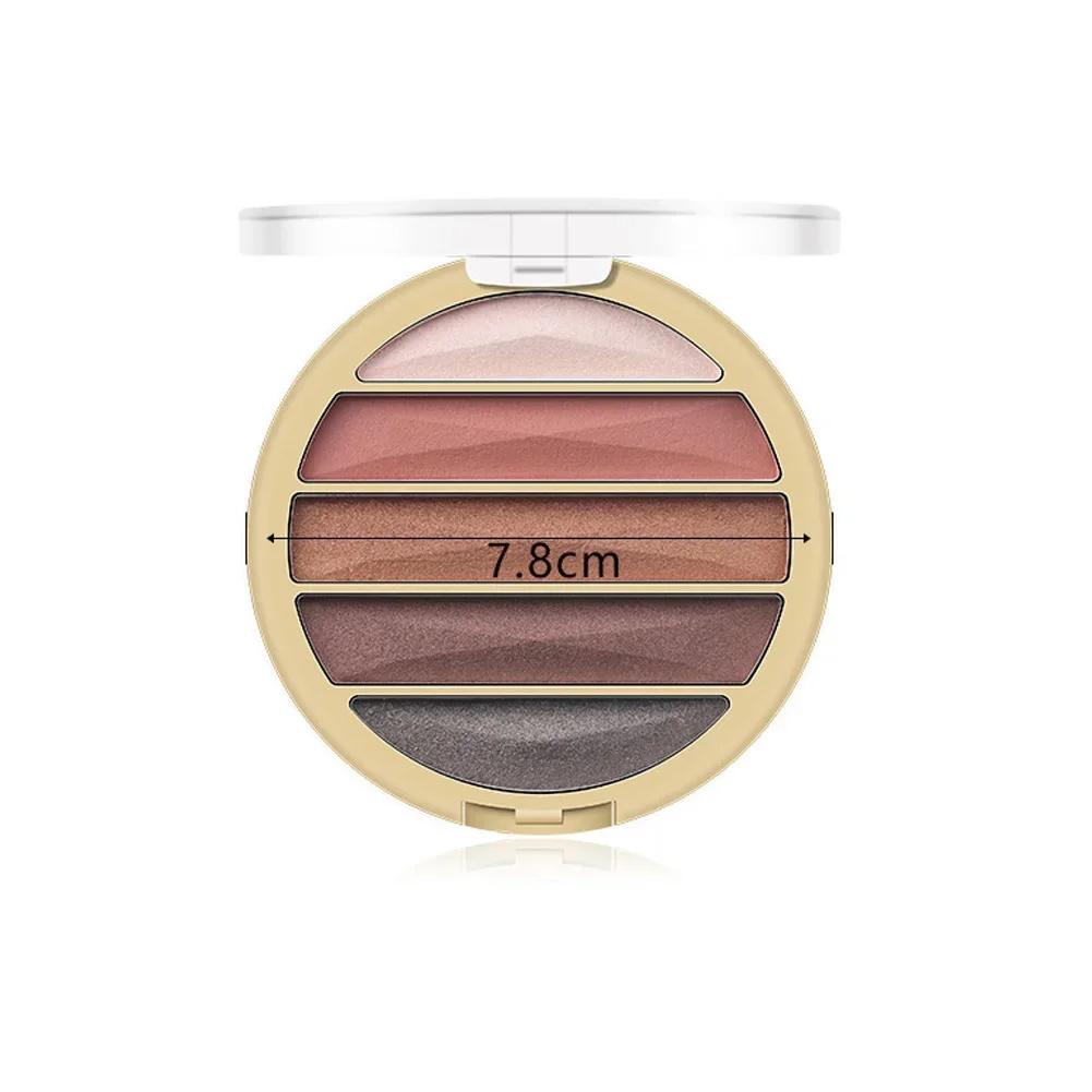 MISS ROSE 5 Color Pearlescent Glitter Shimmer Eyeshadow Palette Matte Shiny Waterproof Silky Brighten Eye Shadow Plate Cosmetics