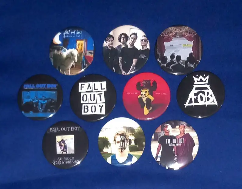 1Pcs Fall Out Boy Pinback Buttons Rock Band Album Cover Badges Creative Brooch for Backpack Bag Decor Fans Gift