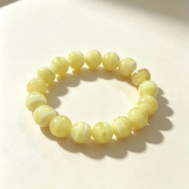 The Second-generation Beeswax Round Bead Single-circle Bracelet, Simple and Versatile Handicraft Jewelry