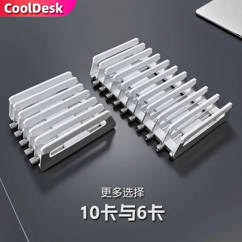 Custom Vertical Laptop Stand Aluminum 10-Slot Multi-Device Holder, for Laptop Tablet Kids Study Tablet,Desktop Space-Saving Dock