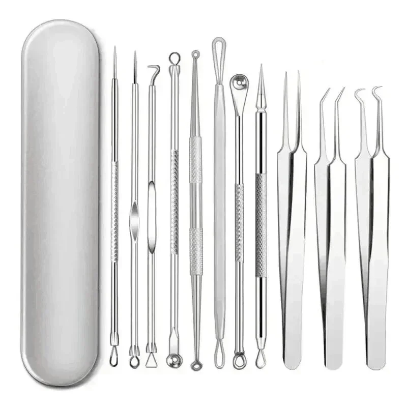 1Pcs Ingrown Hair Tweezers Acne Blackhead Removal Needles Black Dots Cleaner Deep Cleansing Pore Cleaner Face Skin Care Tools
