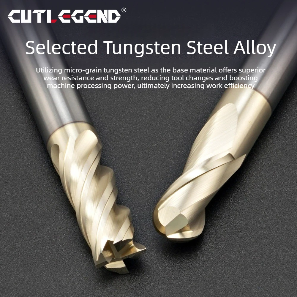 HRC70 Vollhartmetall-Kugelfräser Speziell für Edelstahl & Titanlegierungen 3D-Kurvenfräser CNC-Fräswerkzeug – Detail 2