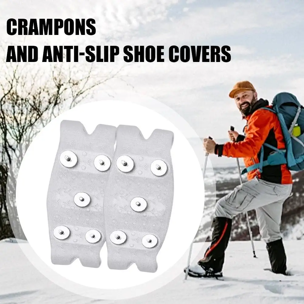 5 Teeth Ice Gripper Spike for Shoes Winter Outdoor Anti-Slip Hiking Mountain Climbing Ice Snow Crampons Anti-slip Shoe Covers