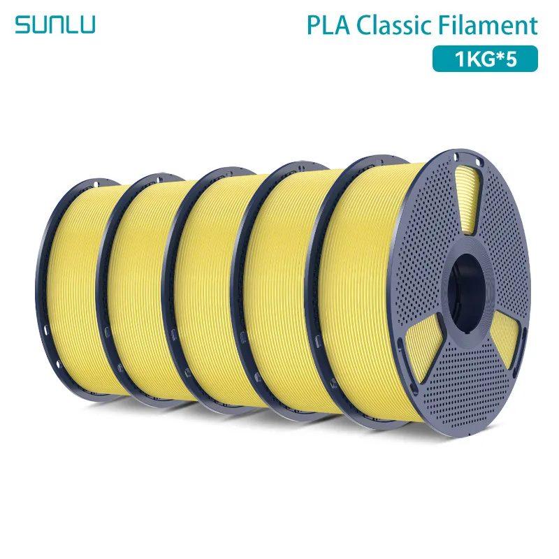 SUNLU Hoge snelheid PLA Classic, matte textuur, 5 kg 1 kg/rol 1,75 mm toleranties +/-0,02 mm filament, niet-wirren, 600 mm/s hoge taaiheid
