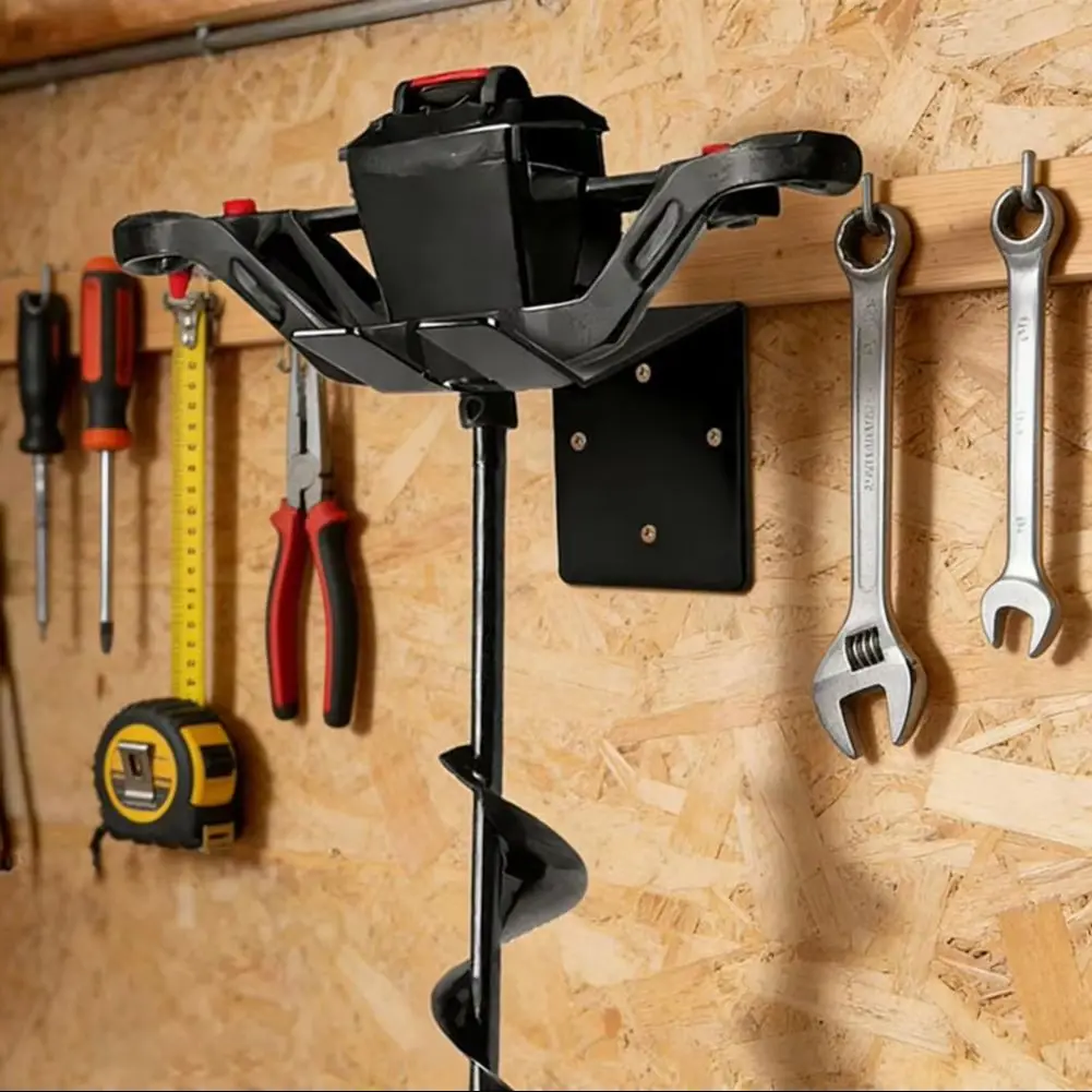 Ice Auger Wall Mount Electric Ice Auger Holder L-shaped Ice Auger Bracket IceFishing Augers Hanger Wall Bracket Expansion Screws