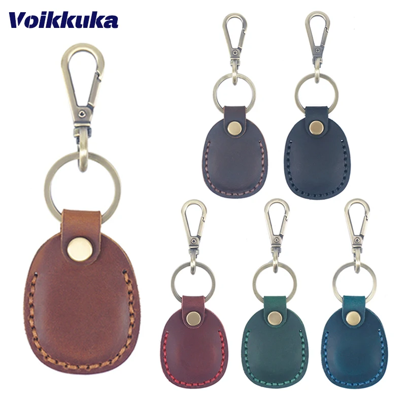 Genuine Leather Access Control card Protective Case For Apple AirTags Keychain Fashion Pet Pendant Accessories