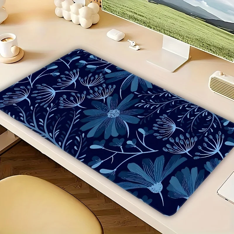 

Blue Floral Scenery Extended Mouse Pad - High-Quality Non-Slip Rubber Gaming Mat, Precision Stitched Edges