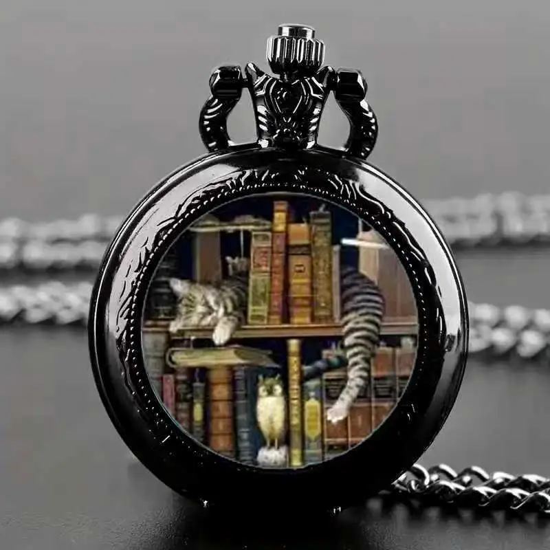 1pc animal pocket watch, horse elephant fish cat flip pocket watch, classic hanging watch gift, fashionable accessory trend
