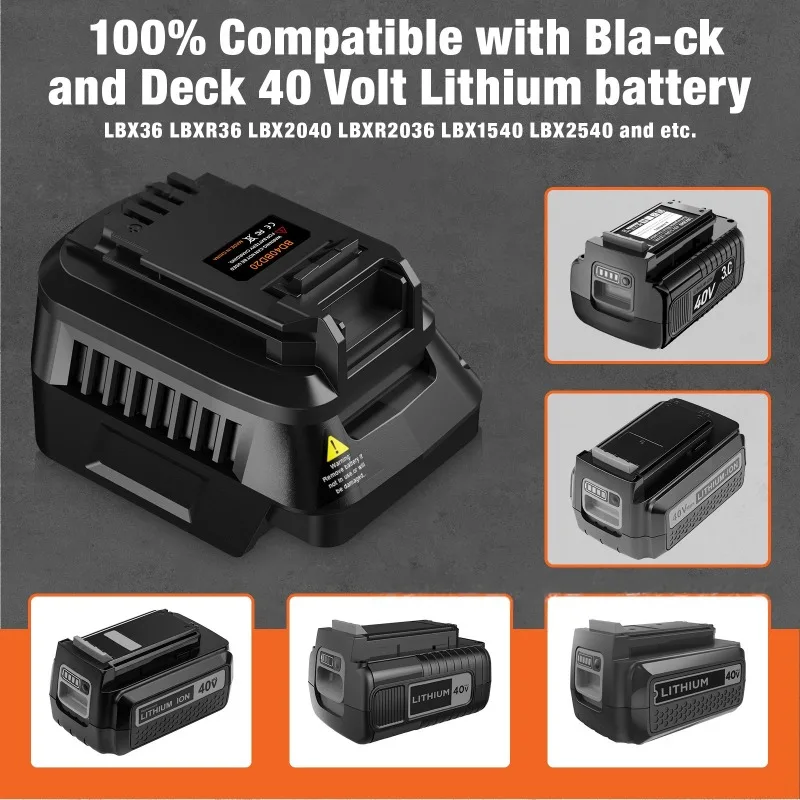 HAKSINKY أداة محول البطارية BD40BD20 لبلاك اند ديكر 36 فولت 40 فولت بطارية تحويل إلى لاستخدام أدوات كهربائية لاسلكية بلاك اند ديكر 20 فولت #2