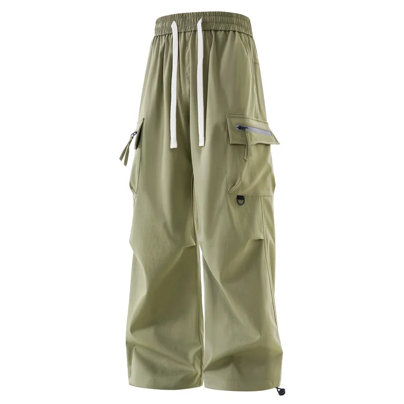 Overalls Men's Spring and Autumn New Solid Color Loose Straight Trendy Brand Multi-pocket Casual Versatile Sports Trousers