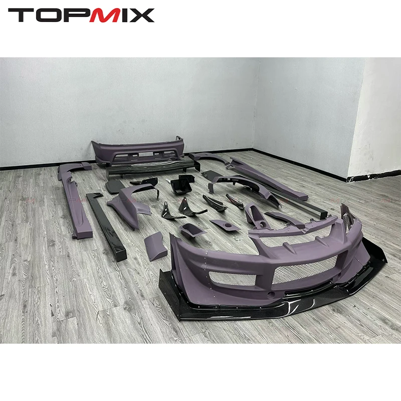 For Mitsubishi  Lancer Evolution EVO 7/8/9 Carbon Fiber Body Kit Front Rear Bumper Spoiler view 4