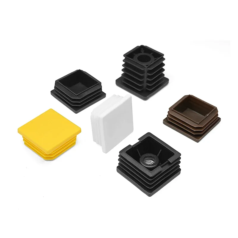 4PCS Adjustable Furniture Leveling Feet, 40x40mm Square Nut Hole Plugs, Anti-Scratch High Foot Pads for Stability