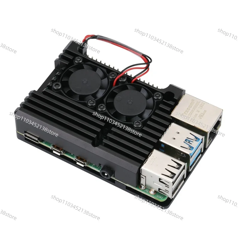 

Metal 4th Generation Shell Raspberry Pi 4th Generation B + Aluminum Alloy Box 4b Heat Dissipation Shell Accessories