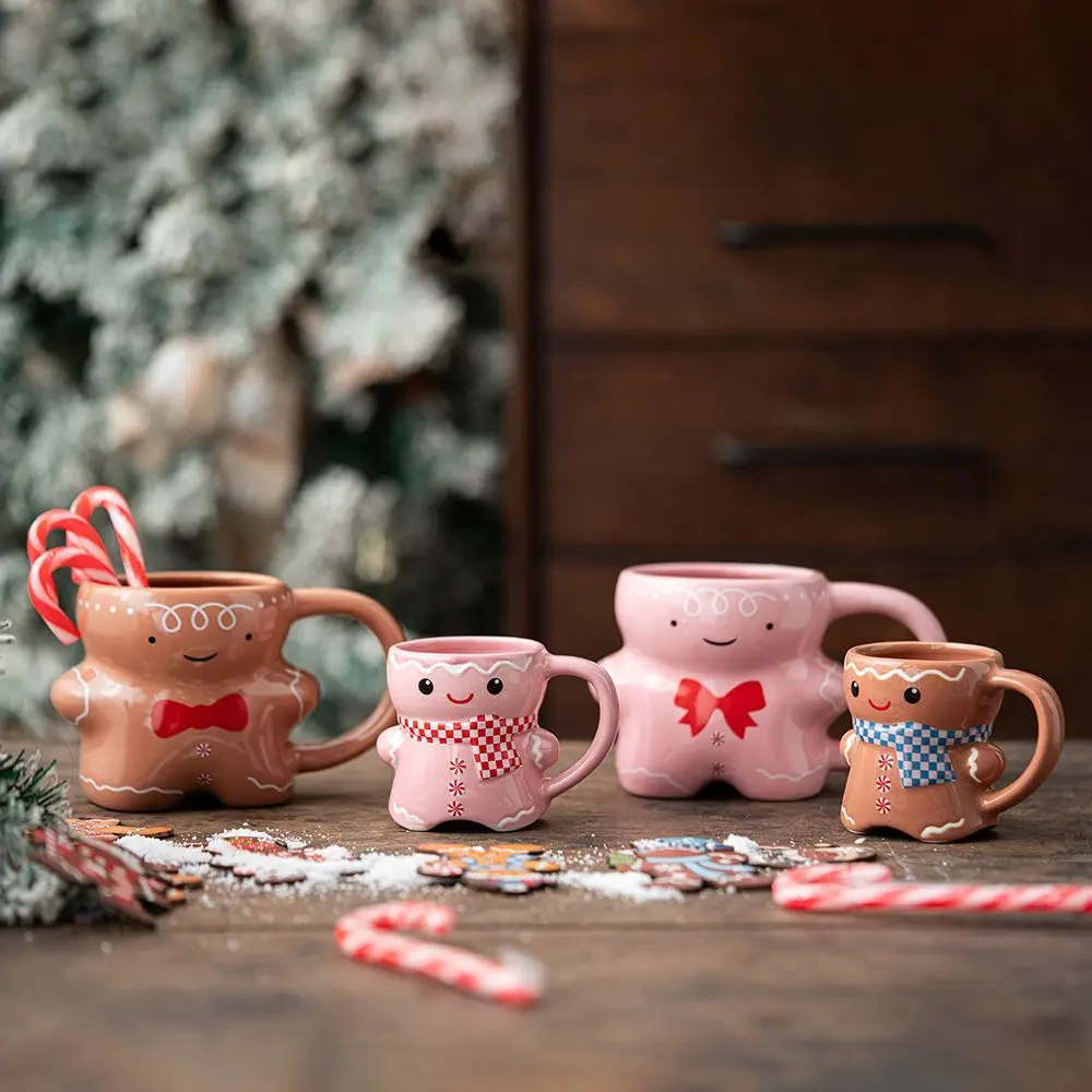 

Christmas-themed Gingerbread Man Cartoon Cute Ceramic Mug Milk Coffee Cup Couple Mugs Gift For Christmas