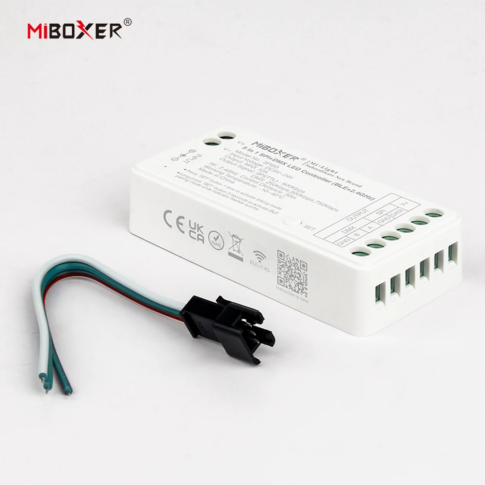 

Miboxer 5 in 1 SPI DMX LED Controller WiFi BLE 2.4G Single Color CCT RGB RGBW RGBCCT Smart APP TUYA Pixel LED Strip WS2812B 2811