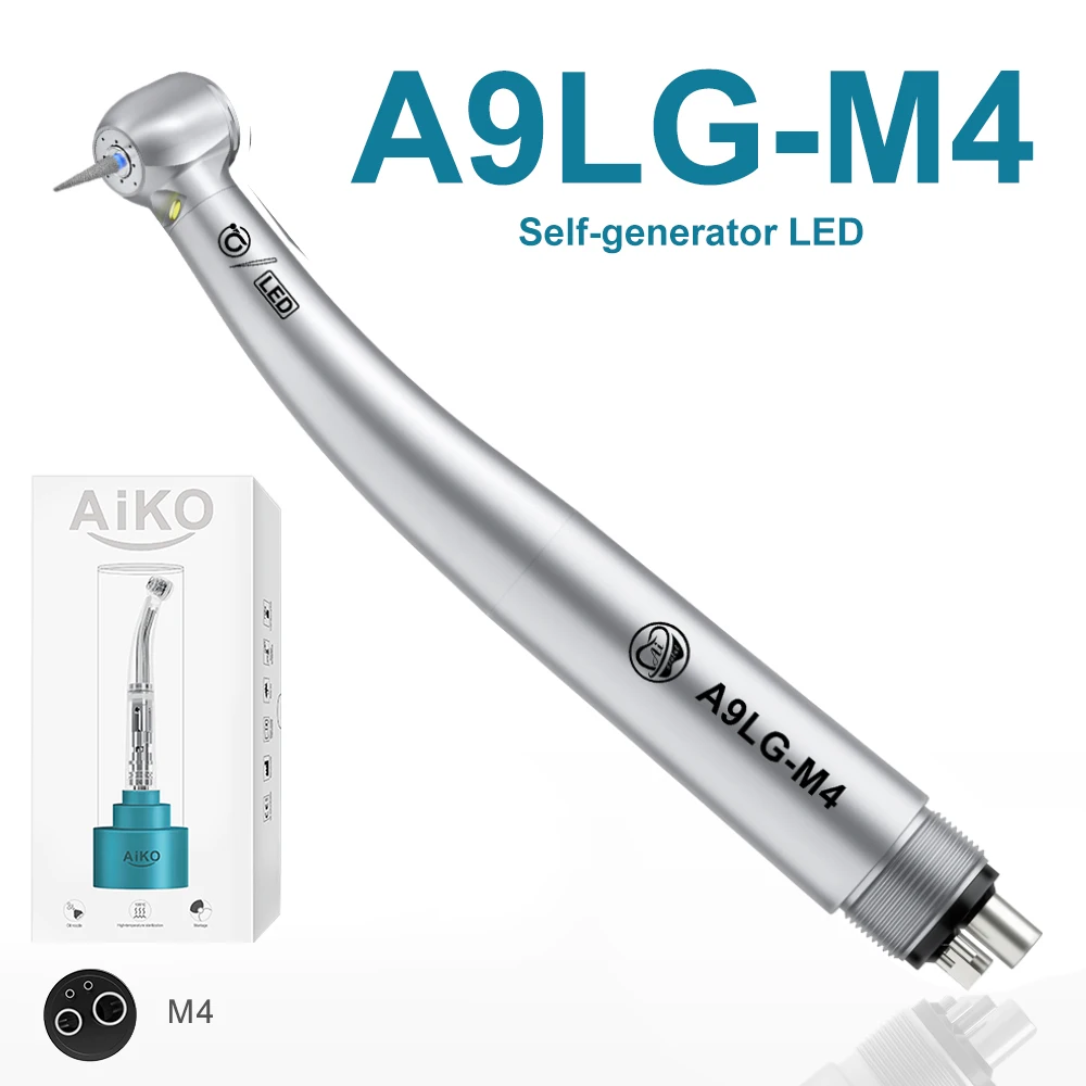 Ai dental neue aiko serie optik hoch geschwindigkeit luft turbine handstück keramik rotor lager edelstahl mit k/n/m4/b2 stecker 10