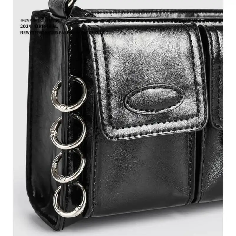 Bloom Hot Girls Black Shoulder Purse Women High Street Pocket Chic Casual Crossbody Bags Ladies Versatile Bolsos De Mujer