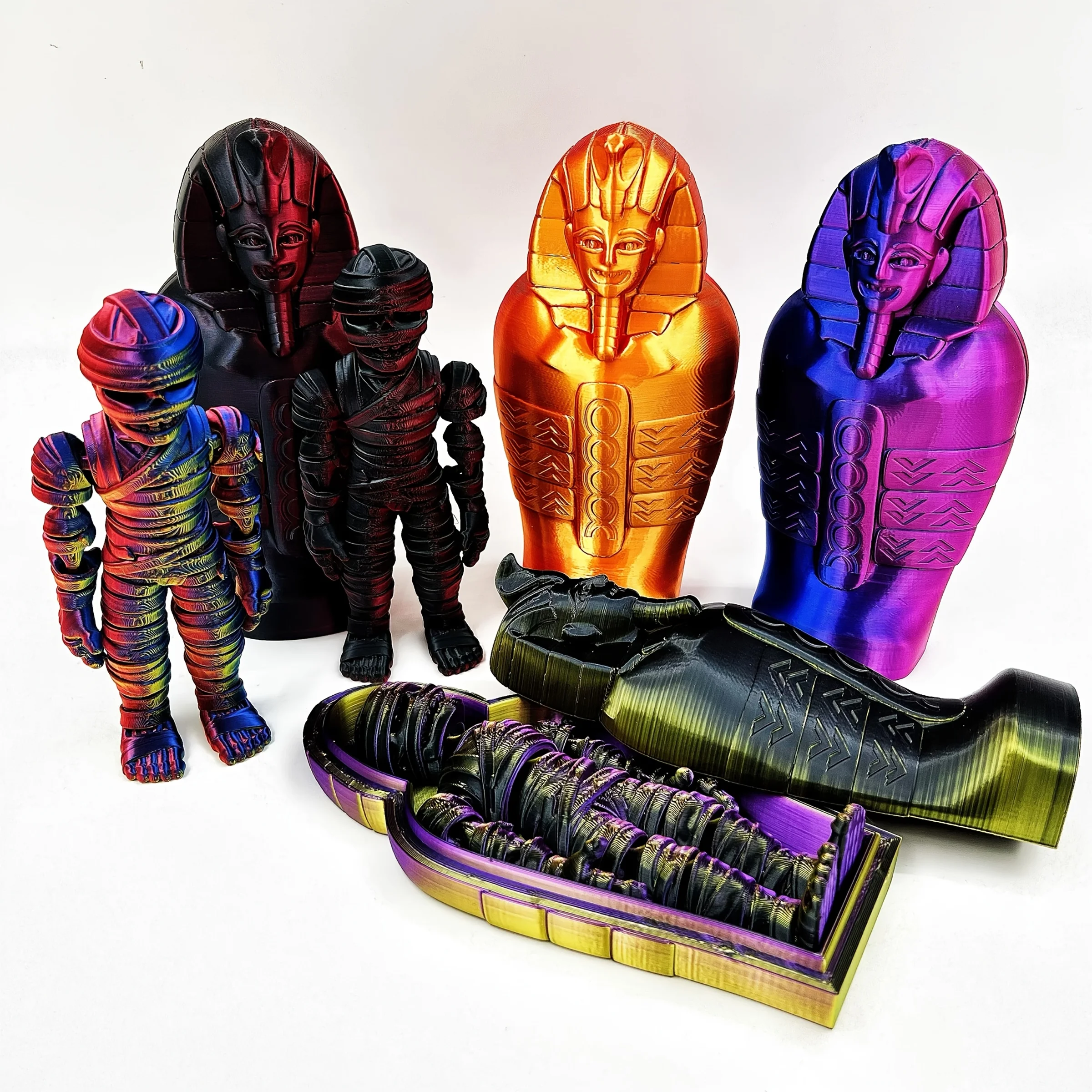 3D Egyptian Pharaoh Coffin+Mummy Fun Ornament Art Decoration Ornament Easter Halloween Ornament Statue
